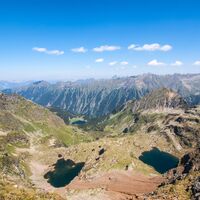Blick von der Rotmandlspitze ins Duisitzkar - im Vordergrund die Buckelkarseen