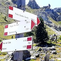 Wegweiser Abzweigung Poggio Tre Croci - Quattro Sorelle