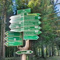 Wegweiser, Wanderung zum Schneekopf, Thüringer Wald
