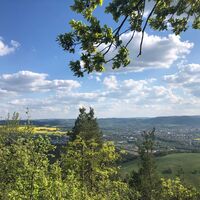 Blick auf Saalfeld vom Kulmberghaus
