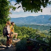 Blick auf das Vipava-Tal vom malerischen Dorf Pedrovo aus