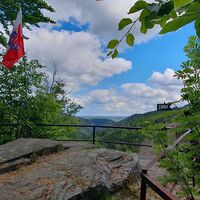 Ausblick von der Teufelskanzel ins Arnsbachtal
