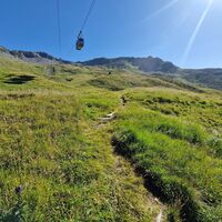 Nur ein leises Surren hört man in der Luft, wenn die Seilbahn über einen hinweg fährt.