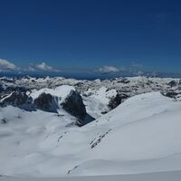 Blick über das Tal der Triglav-Seen in Richtung Krn