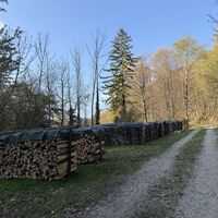 Die Adresse hier ist 'Scheiterplatz', daher wahrscheinlich diese schönen Stapel.