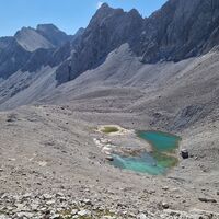 Kleiner See, wo früher der Ferner (kleiner Gletscher) war.