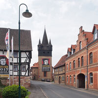 Kirchstraße in Berka/Werra mit "Stern" und Kirche