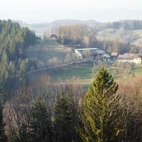 Blick auf Gehöft Eibenberg