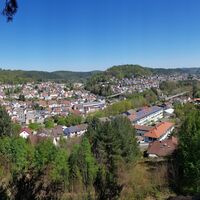 Blick vom Bruderfelsen auf Rodalben