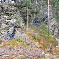 Anstehendes Schiefergestein