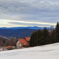 Blick über Langfurth zum Großen und Kleinen Arber