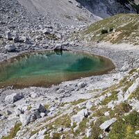Der glasklare Brendlsee, ideal für ein Fussbad.