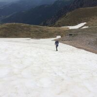 Der Weg zur Fischerhütte übers Schneefeld
