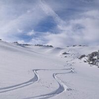 Skitour Brandenberg Roßkogel Spuren im Schnee
