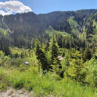 21.5 km Letzter Blick ins Lambachtal mimt Wasserfall