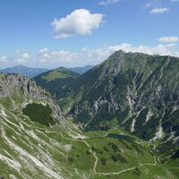 hier erkennt man den Aufstiegsweg vom Rubihorn...