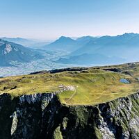 Ausblick vom Pizol Panorama Höhenweg ins Rheintal