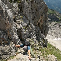 die Steilstufe nach dem Abstieg...