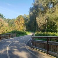 Radwegbrücke in der Au Zwentendorf