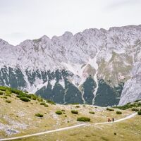 Lafatscher Hochleger Richtung Hallerangerhaus - Karwendel Hoehenweg Etappe 5