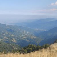 Panorama des Vallone di Angrogna von der Straße zur Alpe Criuliro