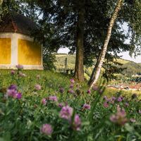 Kreuzbühel Kapelle mit Ausblick auf Schäffern