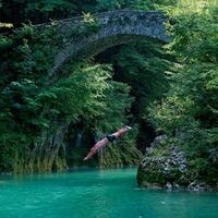 Nadiza Fluss und Napoleonbrücke, Breginj