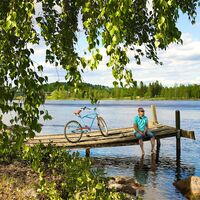 Radweg an der Grenze Lappeenranta – Imatra