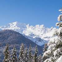 Cima Piazzi und Val Lia nach einem Schneefall