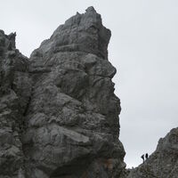 zwei andere Klettersteiggeher in der Lärchenscharte