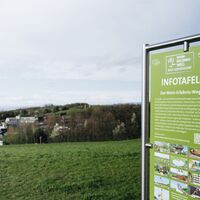 Infotafel mit Ausblick am Wein-Erlebnis-Weg