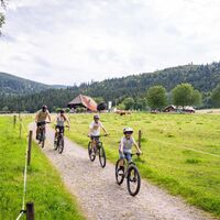 Radfahren mit der Familie beim Unterkrummenhof
