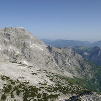 das Breithorn im Blick, darunter, ganz klein, die Schmidt-Zabierow Hütte