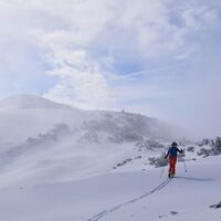 Aufstieg zum Gipfel Skitour Roßkogel Brandenberg