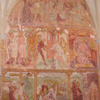 Gotische Fresken an der Nordwand der St.-Peters-Kirche (um 1530, Bartholomäus aus Škofja Loka)