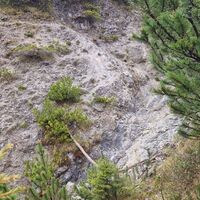 Erste Bachquerung, steiler Gegenhang mit Klettereinlage