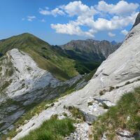 Ein paar einfache Kletterstellen zum Gipfel