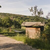 Raststation "Westerwaldblick" am Rothaarsteig mit Hängematte