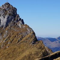 Aussicht vom Spieljoch zum Hochiss Gipfel