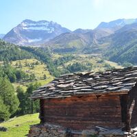 Triftalp mit Blick auf die Berge