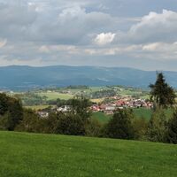 Aussicht zum Hochwaldkamm mit Dreisessel und Plöckenstein