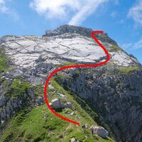 Aufstiegsroute zum Silberplattengipfel