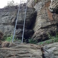 Klettersteig zum Gipfel vom Hohen Stein
