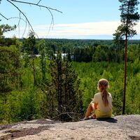 Vom Gipfel des Kukulinkallio bietet sich ein beeindruckender Blick auf den Kymijoki
