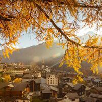 Bergdorf Münster im goldenen Licht des Herbst