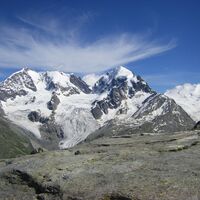 Blick von Fuorcla Surlej zum Gletscher
