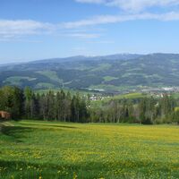 Blick vom Erzberg auf Schiefling