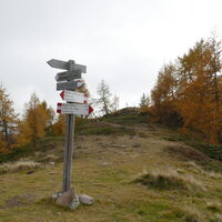 hier folgen wir der Beschilderung zur Laugenalm / Gampenpass