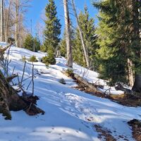 Wegpassage Richtung Schnalskopf, Tour war Anfang März.