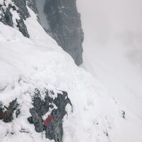 In der Traverse unter der großen Steilwand